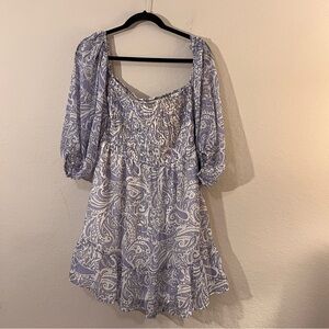 Express Purple & White Off-the-Shoulder Paisley Dress – Size M New